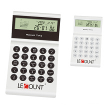 Calculateur de bureau à 8 chiffres avec l&#39;heure mondiale (LC283)